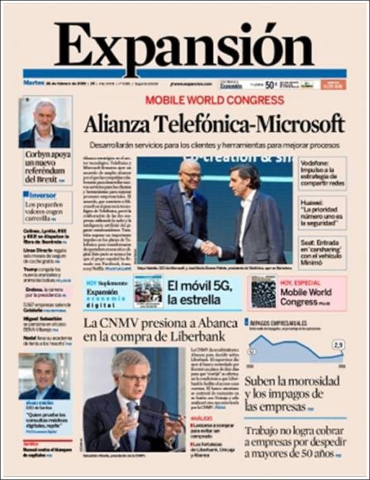 Portada de Expansión (Espa&ntilde;a)