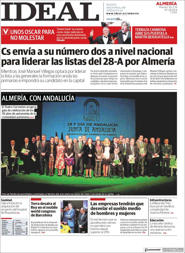 Portada de Ideal Almeria (Spain)