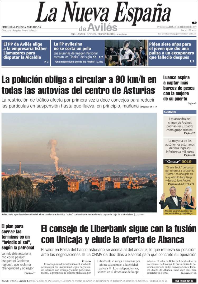 Portada de La Nueva España - Avilés (Spain)