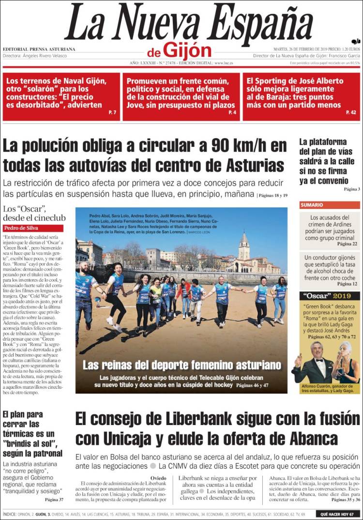 Portada de La Nueva España - Gijón (Spain)