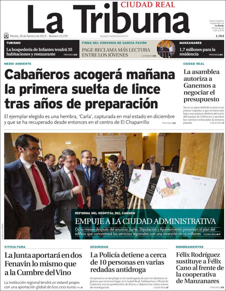 Portada de La Tribuna de Ciudad Real (Spain)