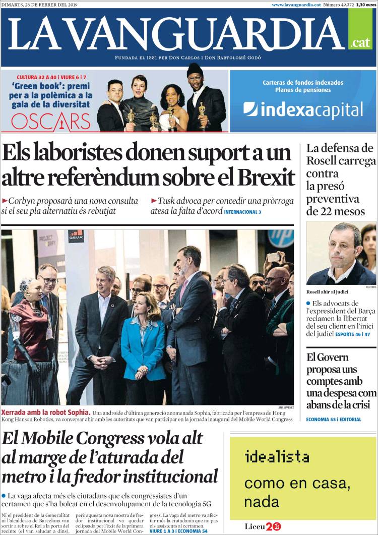 Portada de La Vanguardia (Spain)