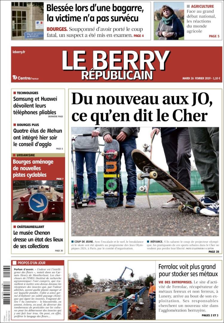Portada de Berry Republicain (Francia)