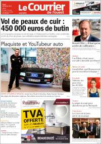 Portada de Le Courrier de l'Ouest (Francia)