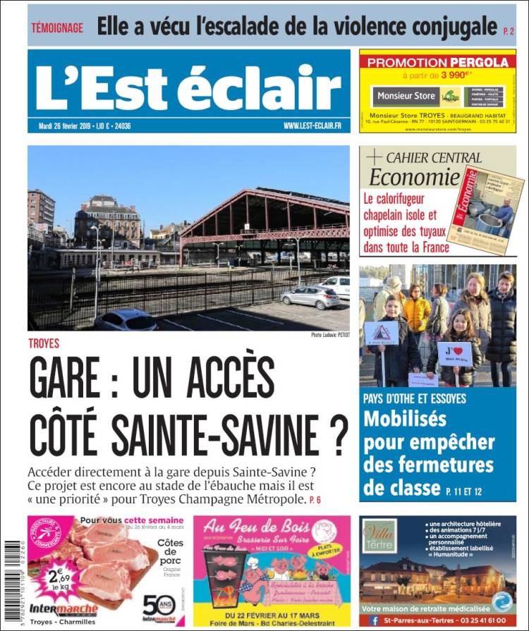 Portada de L'Est Eclair (Francia)