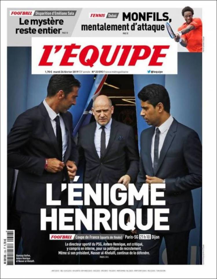 Portada de L'Equipe (Francia)