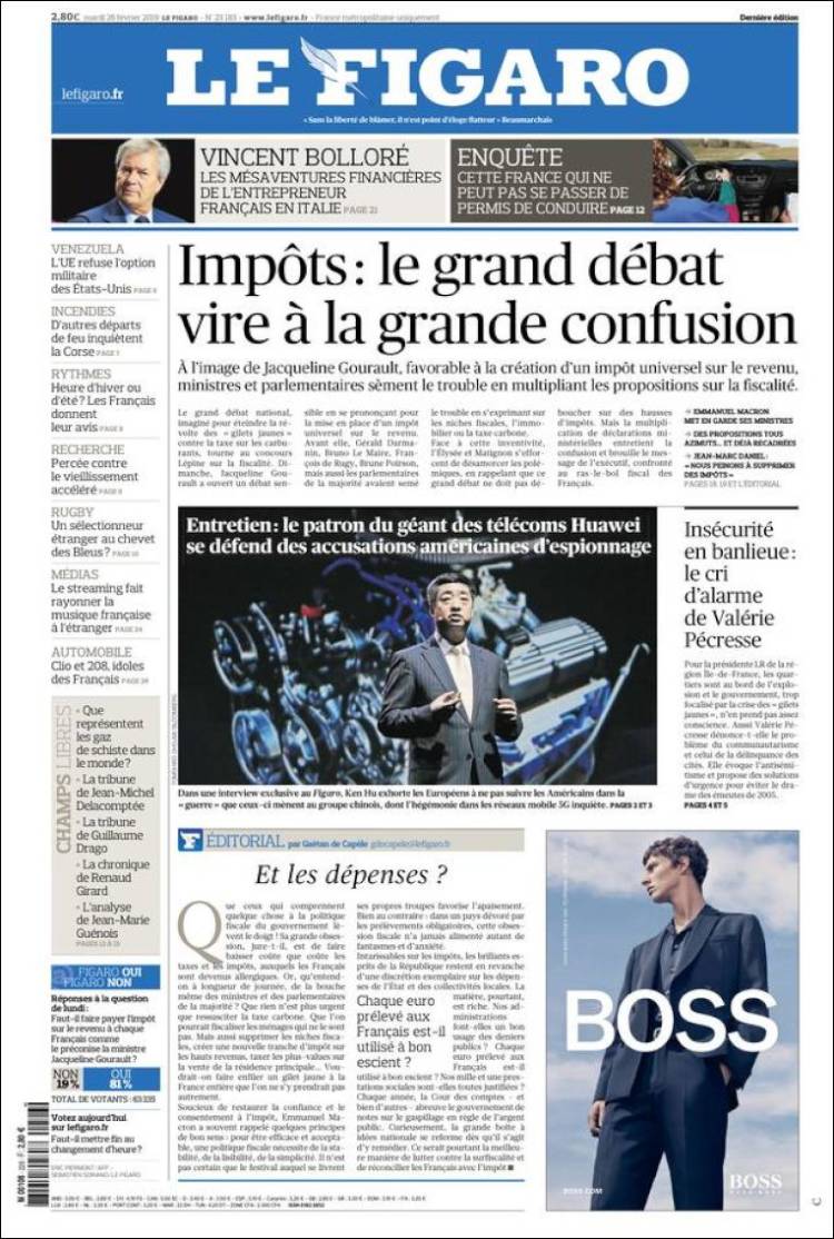Portada de Le Figaro (Francia)