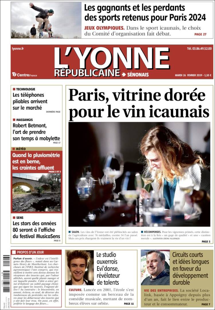 Portada de L'Yonne-Républicaine (Francia)