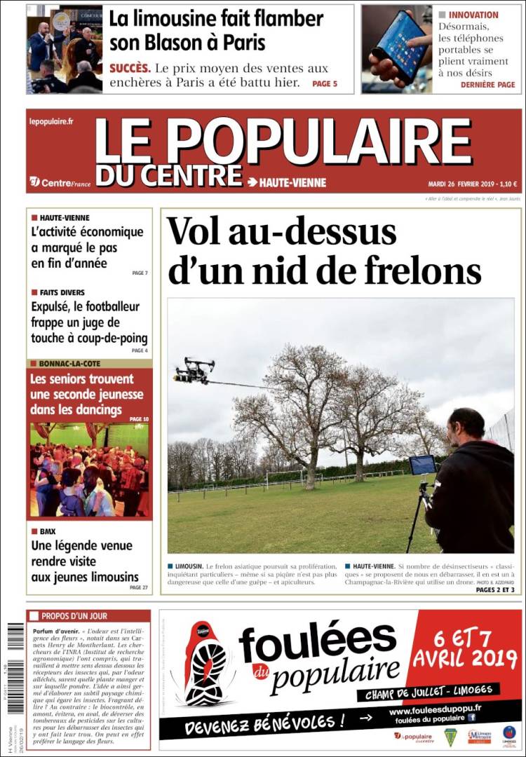 Portada de Le Populaire du Centre (Francia)
