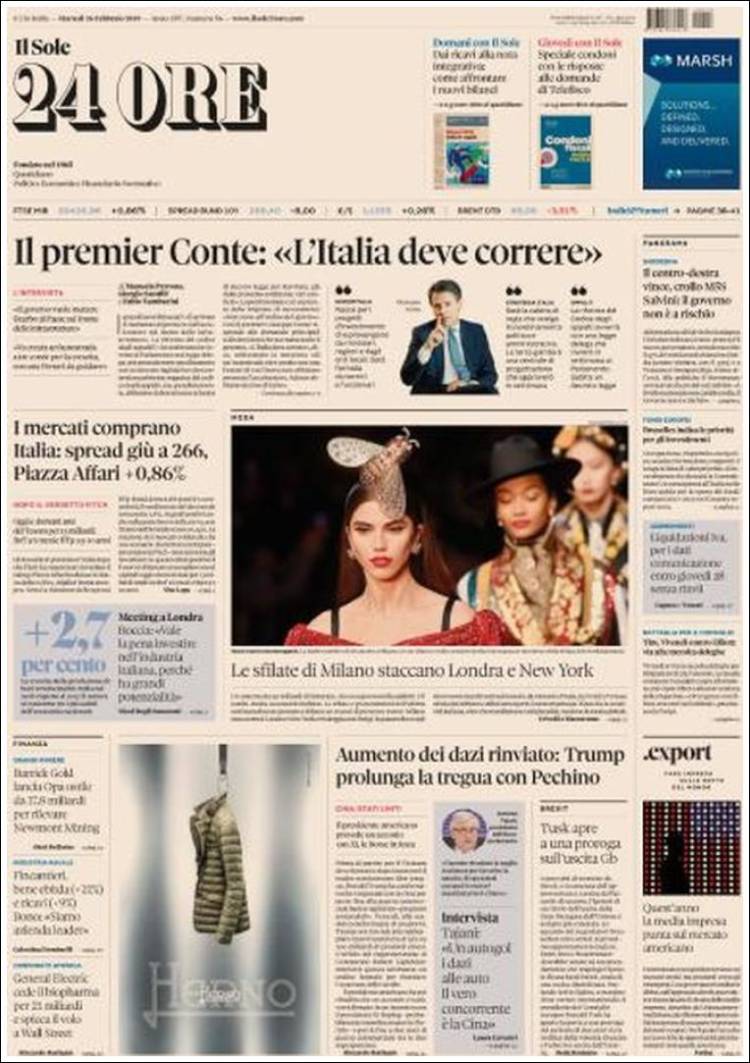Portada de Il Sole 24 ORE (Italia)