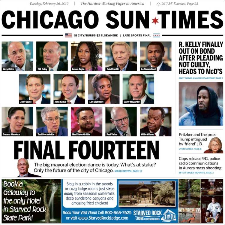 Portada de Chicago Sun-Times (USA)