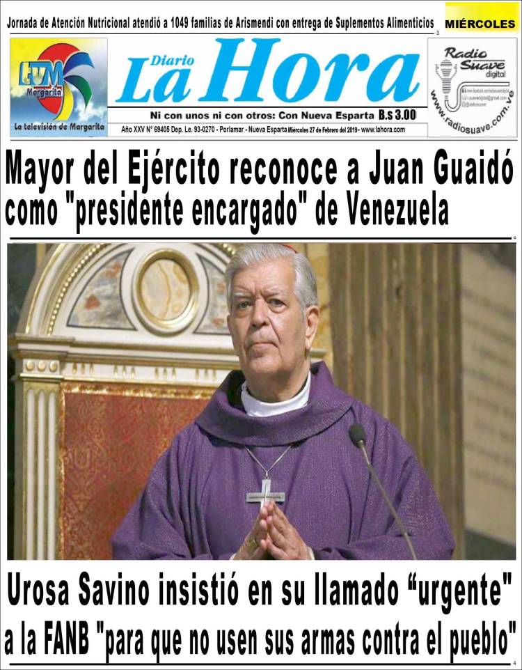 Portada de La Hora (Venezuela)