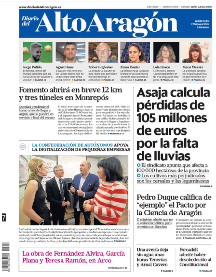 Portada de Diario del AltoAragón (España)