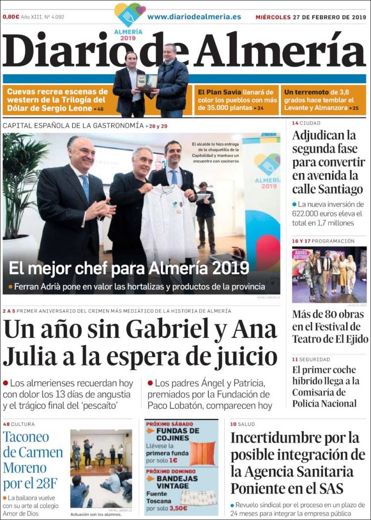 Portada de Diario de Almería (España)