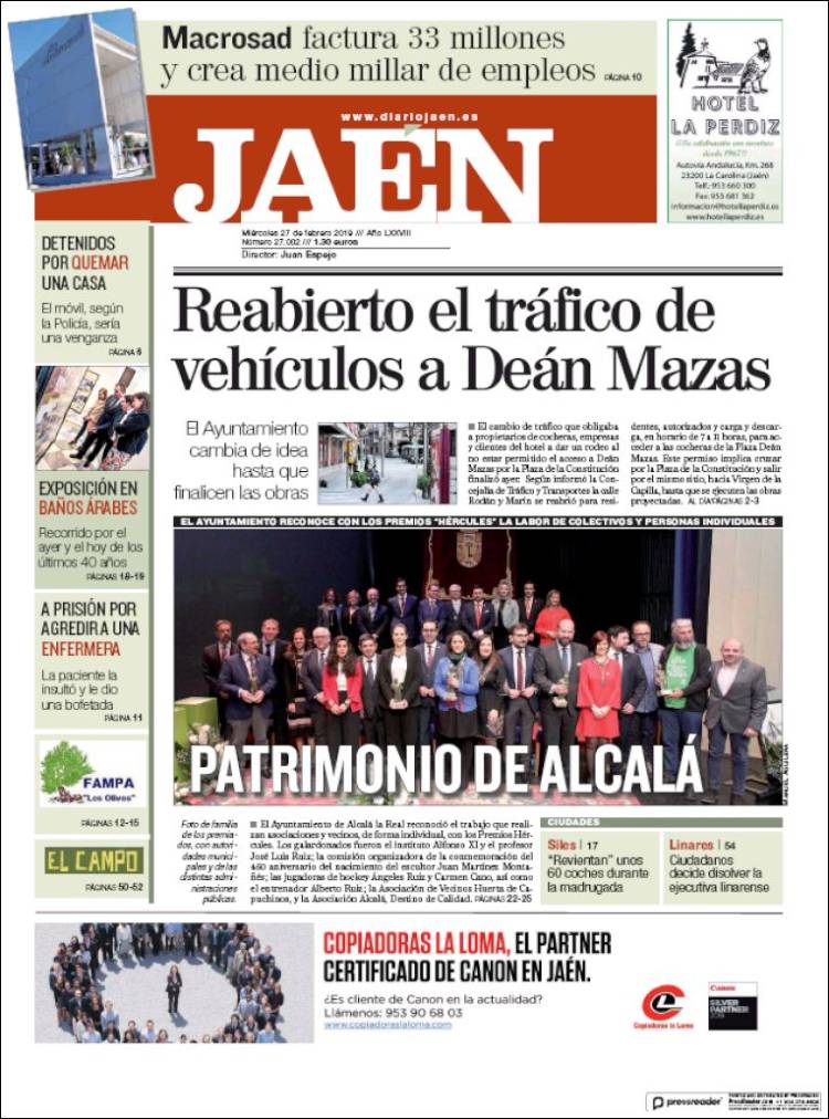 Portada de Diario Jaén (España)