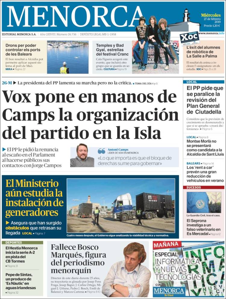 Portada de Menorca - Diario Insular (España)