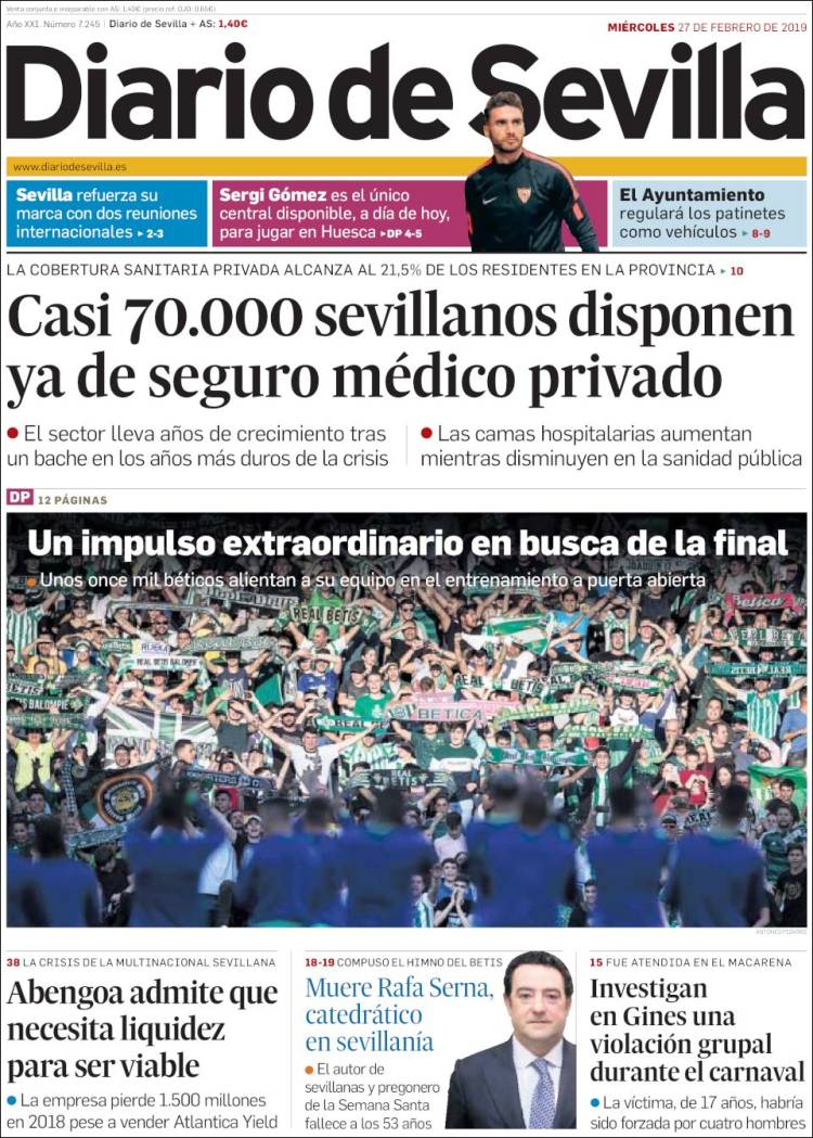 Portada de Diario de Sevilla (España)