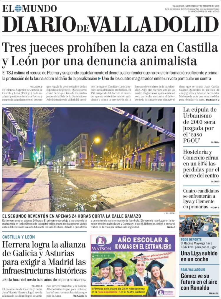 Portada de Diario de Valladolid (España)