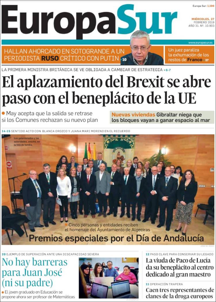 Portada de Europa Sur (España)