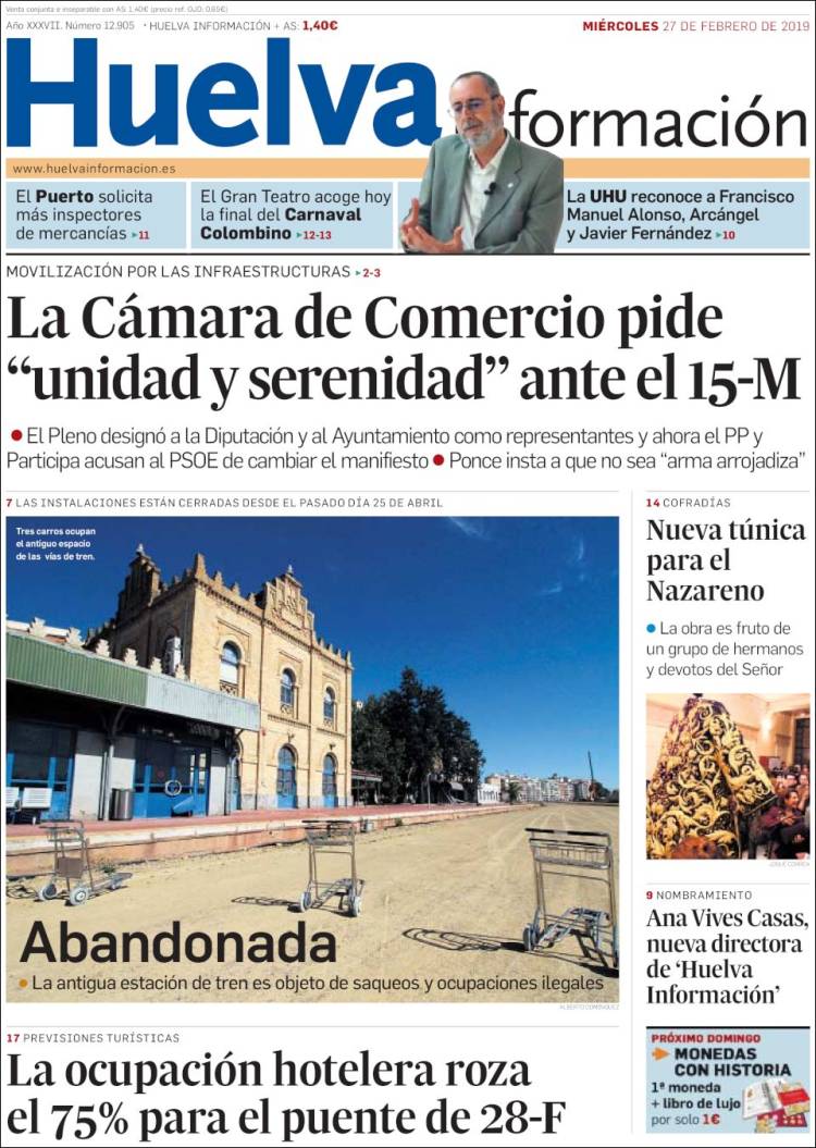 Portada de Huelva Información (España)