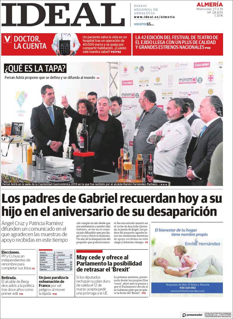 Portada de Ideal Almeria (España)