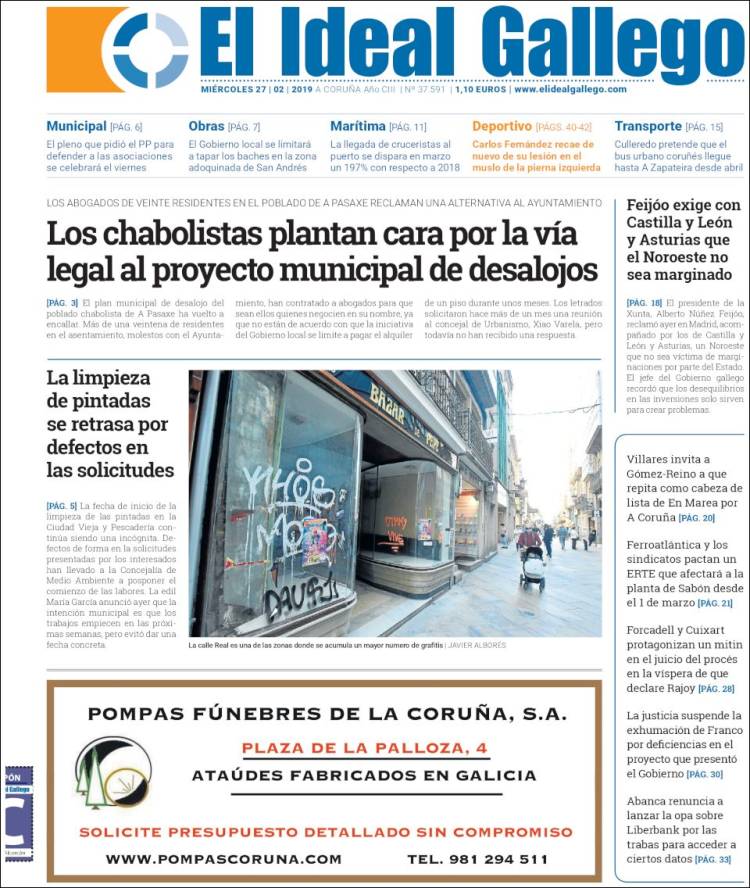 Portada de El Ideal Gallego (España)