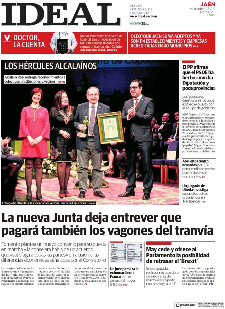 Portada de El Ideal de Jaén (España)