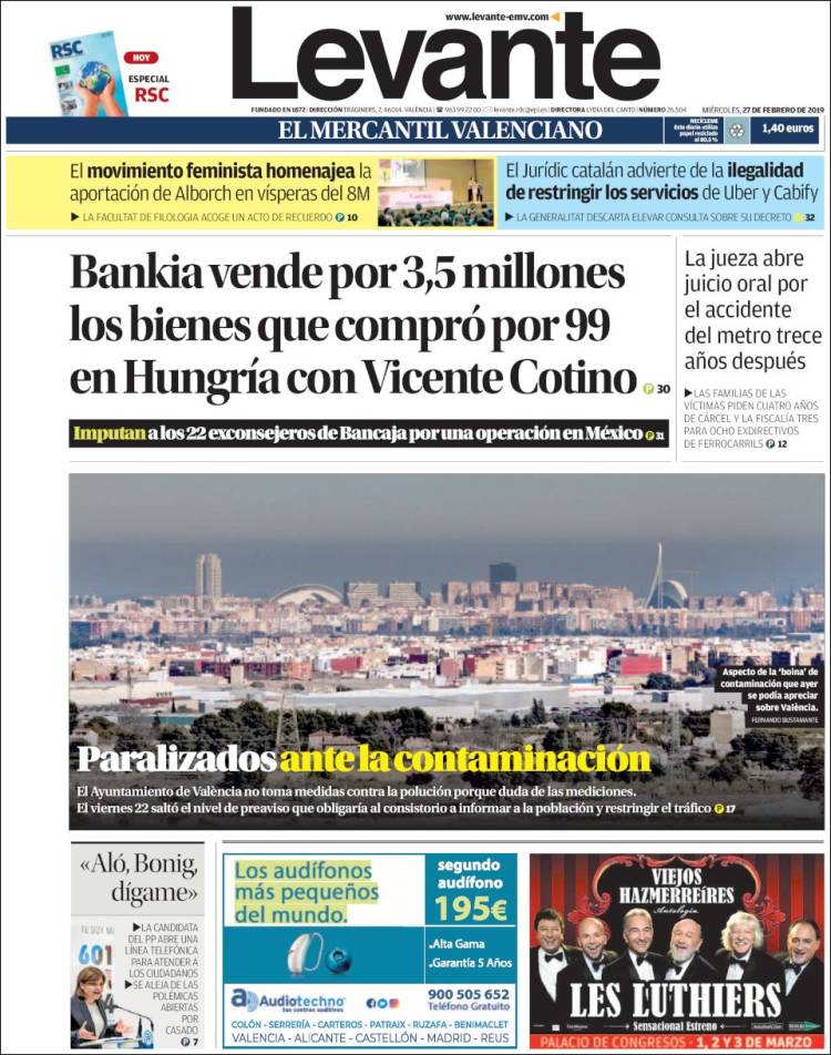 Portada de Levante (España)