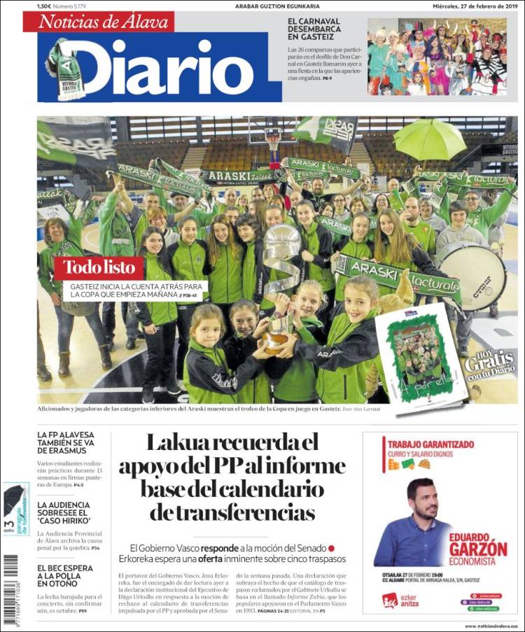 Portada de Noticias de Álava (España)