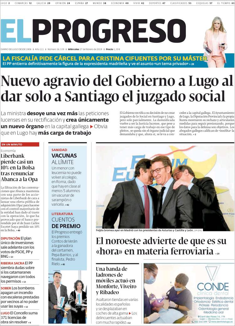 Portada de El Progreso (España)