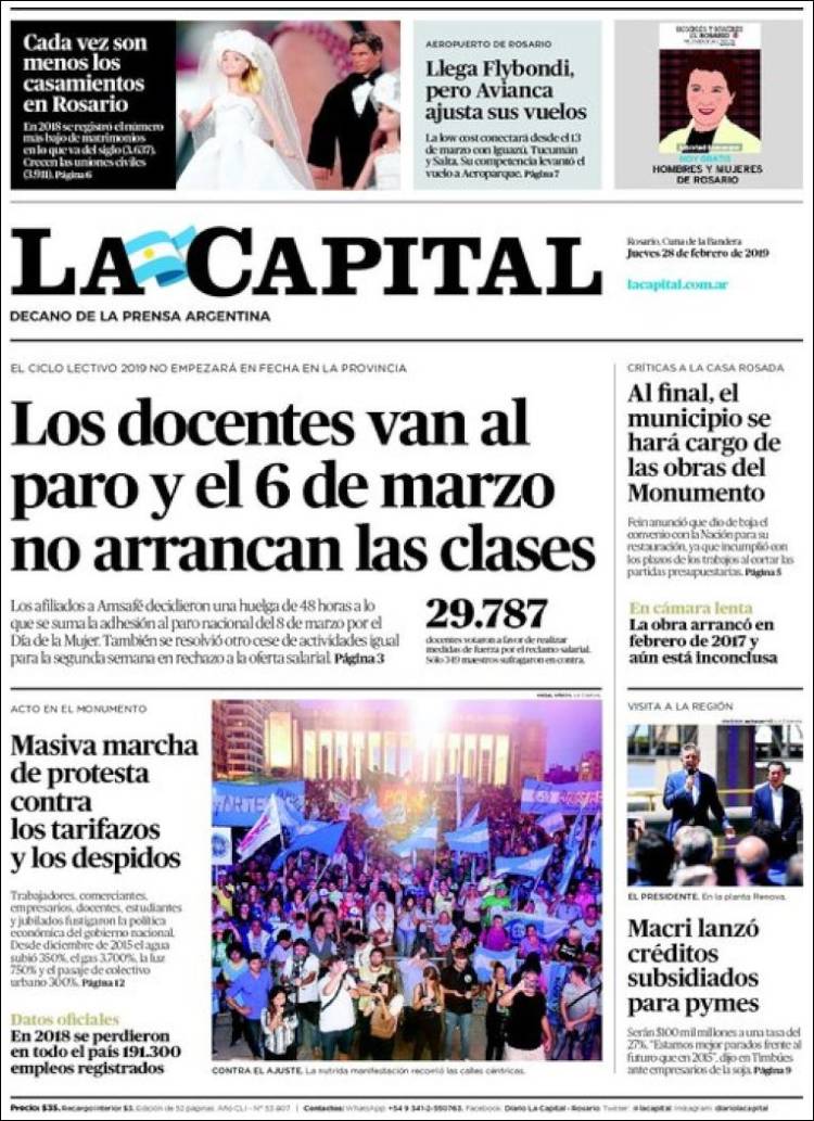 Portada de La Capital - Rosario (Argentina)