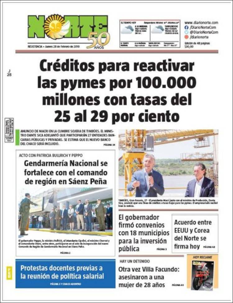 Portada de Diario Norte (Argentina)