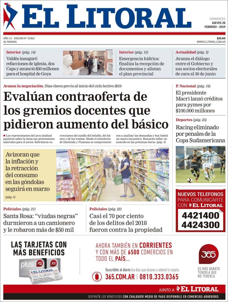 Portada de El Litoral Corrientes (Argentina)