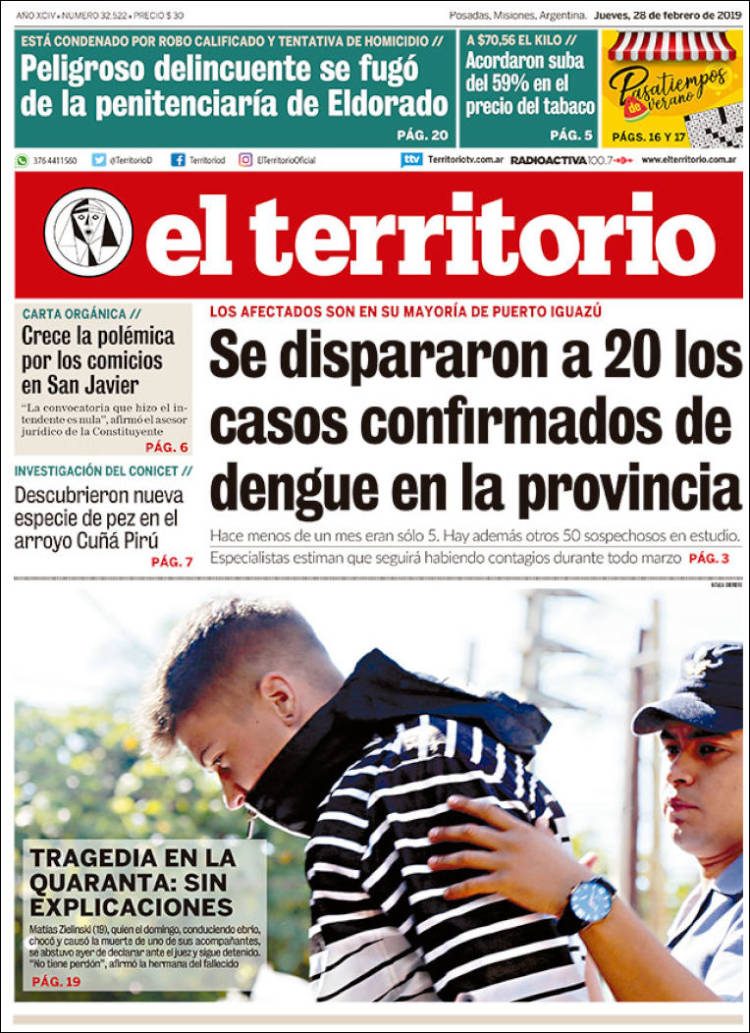 Portada de El Territorio (Argentina)