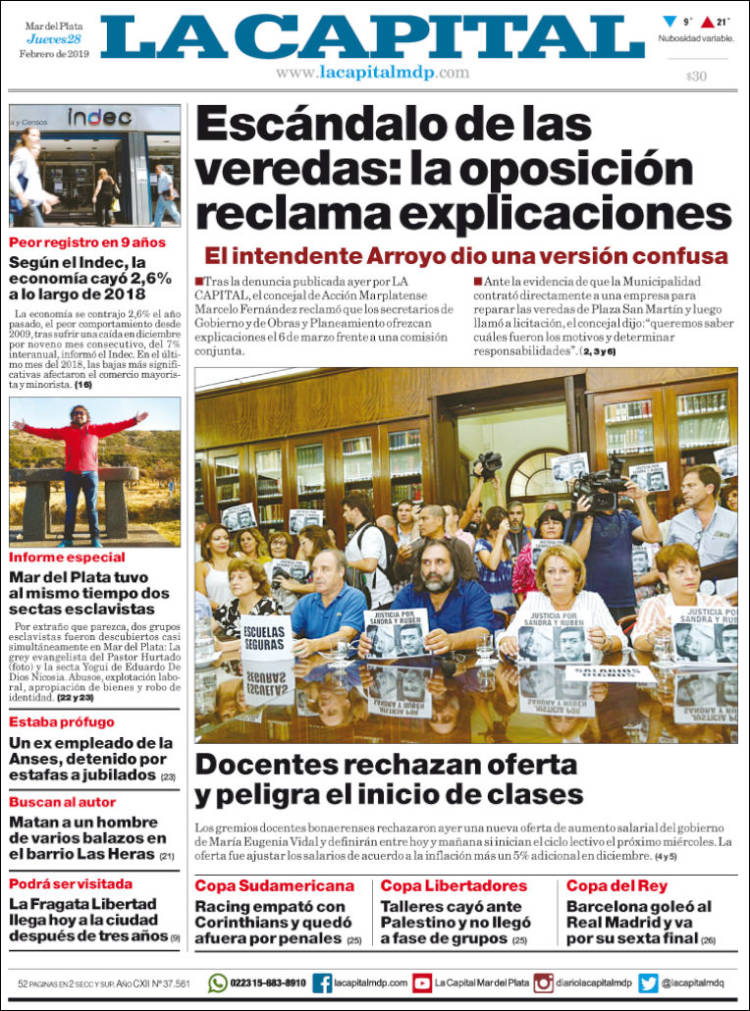 Portada de Diario La Capital - Mar del Plata (Argentina)