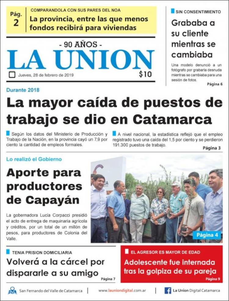 Portada de La Unión (Argentina)