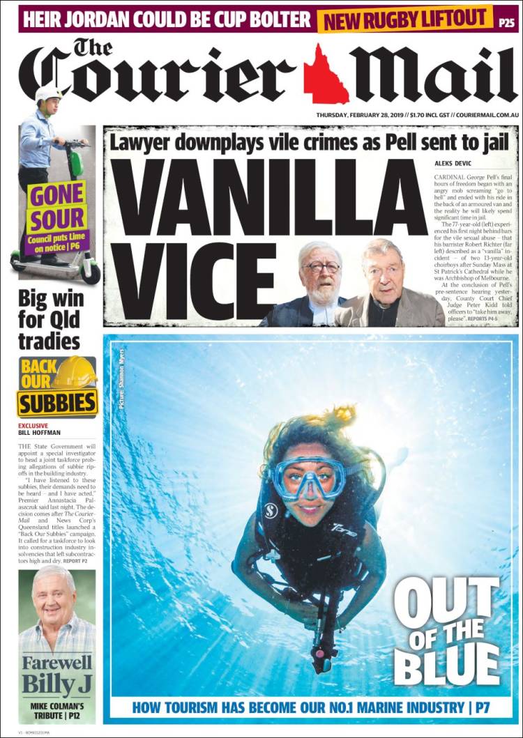 Portada de The Courier-Mail (Australia)