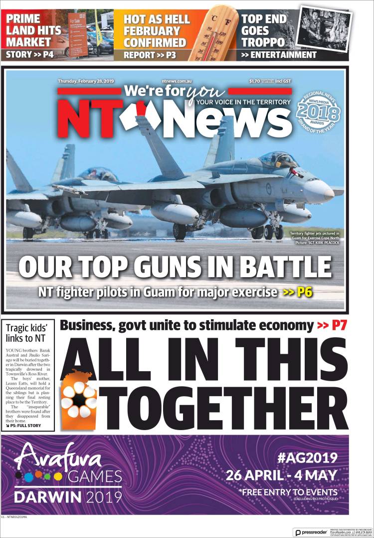 Portada de Northern Territory News (Australia)