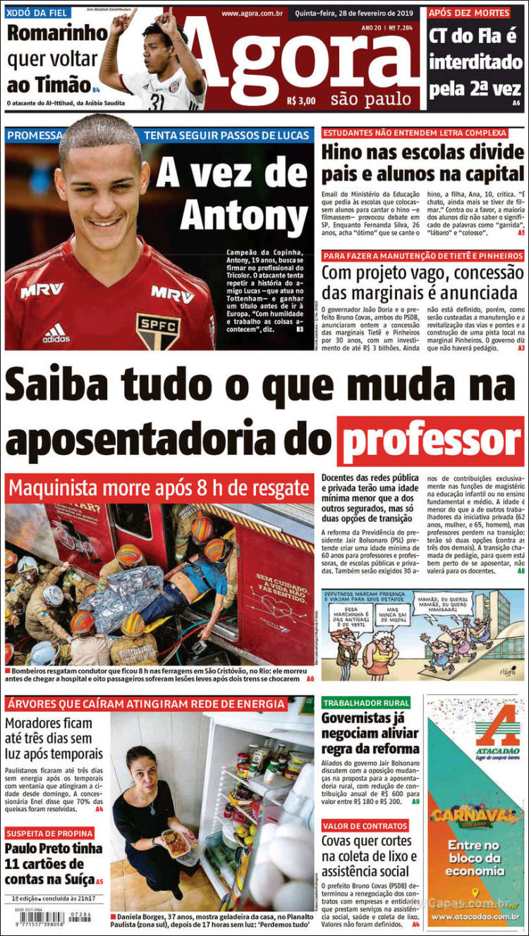 Portada de Agora São Paulo (Brasil)