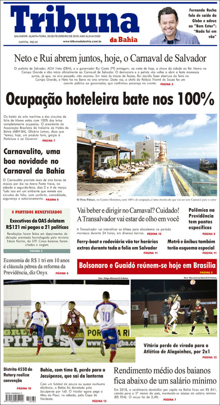 Portada de Tribuna da Bahia (Brasil)
