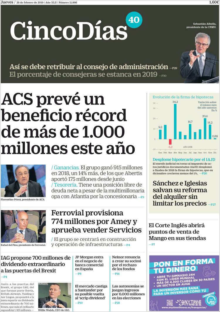 Portada de Cinco Días (Espa&ntilde;a)