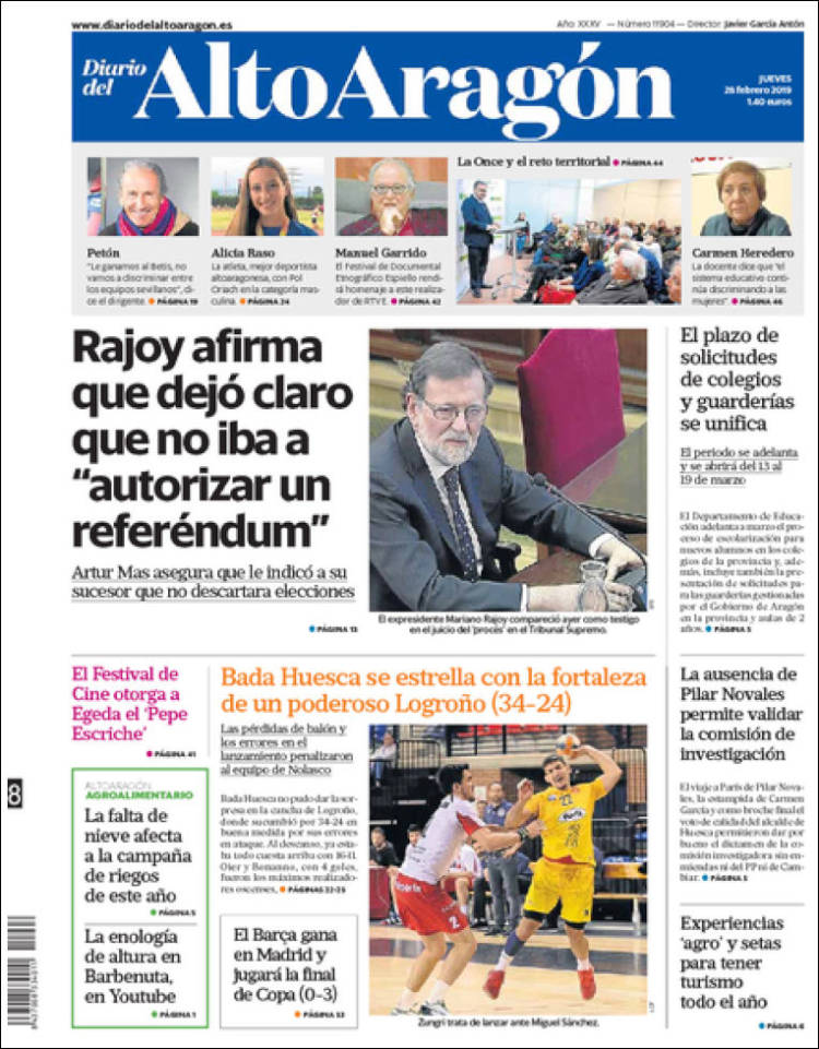 Portada de Diario del AltoAragón (España)