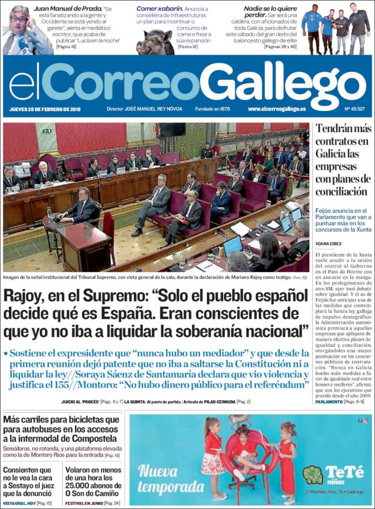 Portada de El Correo Gallego (España)