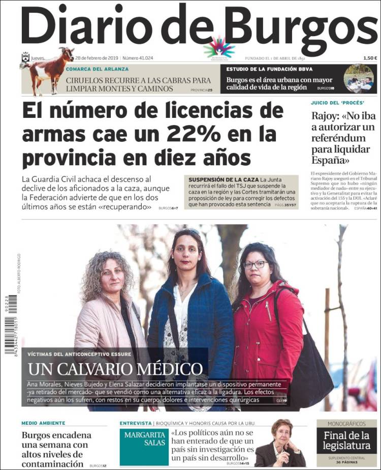 Portada de Diario de Burgos (España)