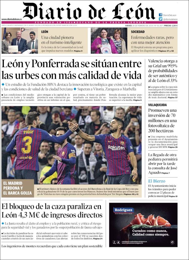 Portada de Diario de León (España)