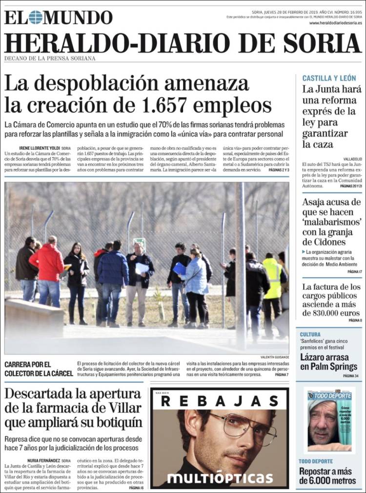 Portada de Diario de Soria (España)