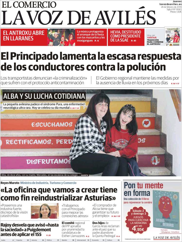 Portada de El Comercio - Avilés (España)