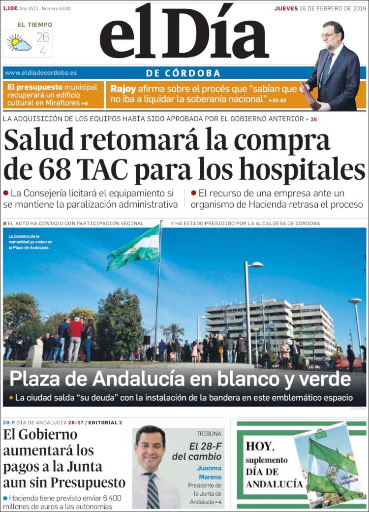 Portada de El Día de Córdoba (España)