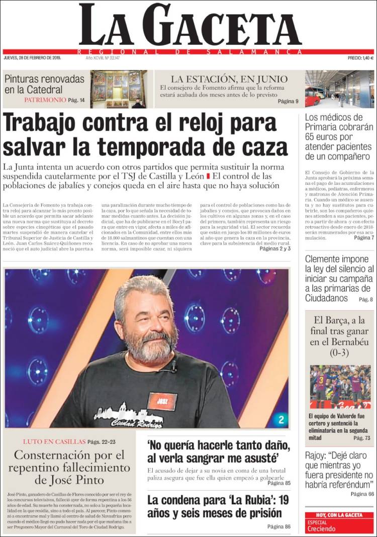 Periódico La Gaceta De Salamanca (España). Periódicos De España ...