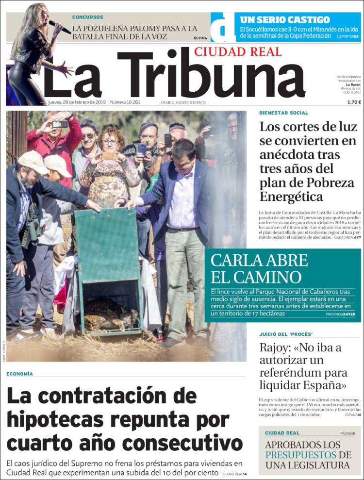 Portada de La Tribuna de Ciudad Real (España)